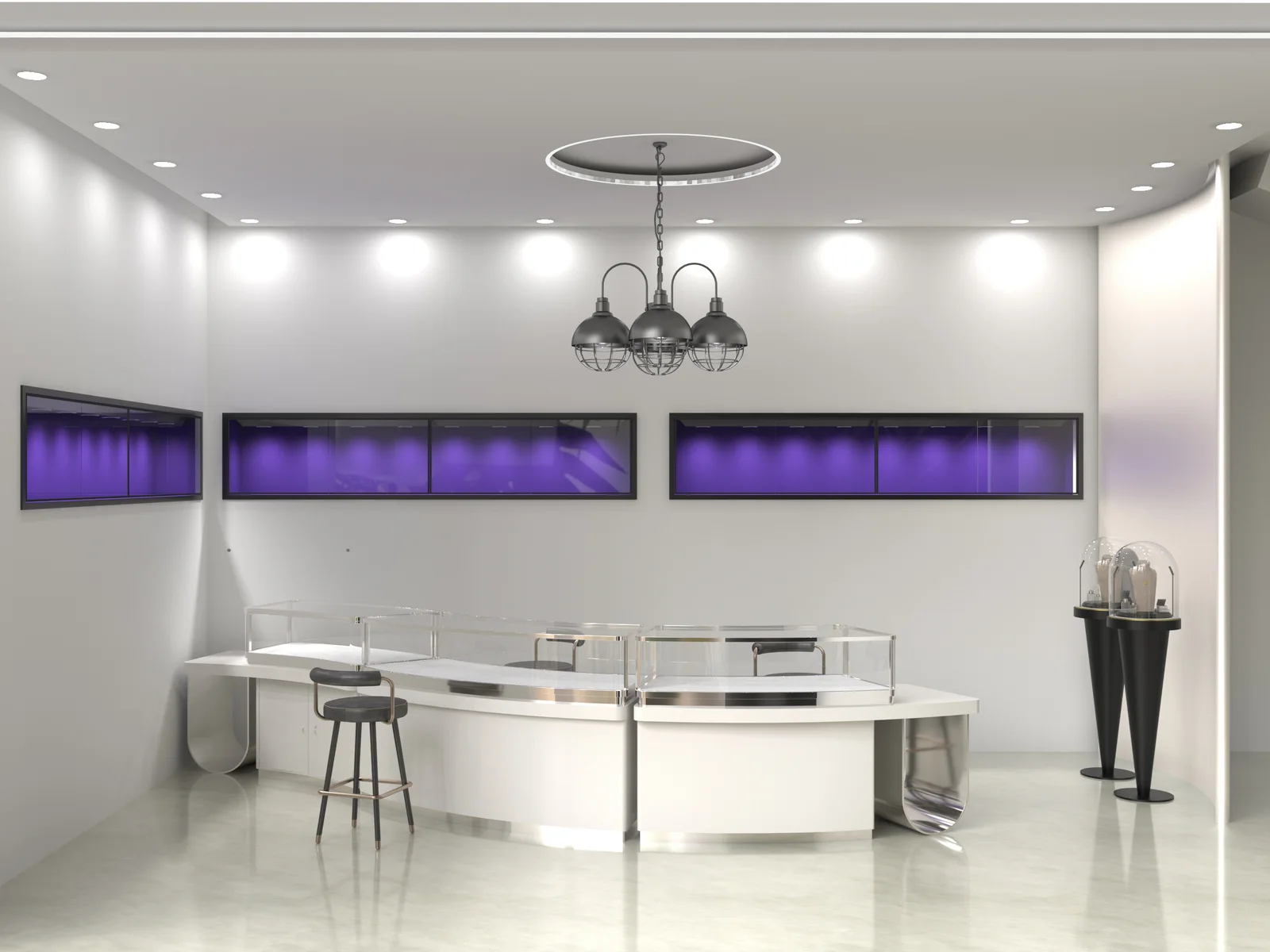 Custom jewelry showcase store interior design