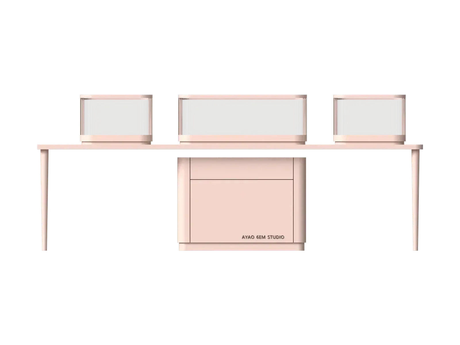 view 5 of pink three-peak arc low jewelry counter