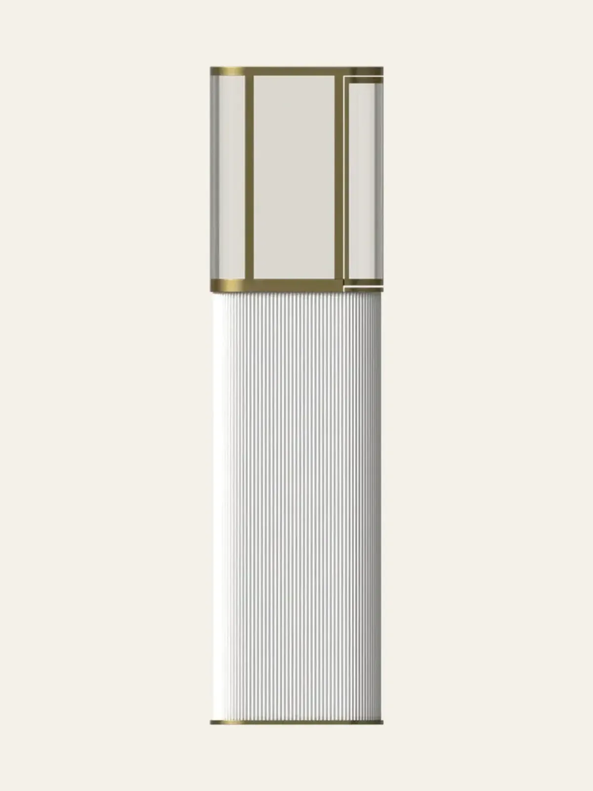 side view of cream white island tall cabinet