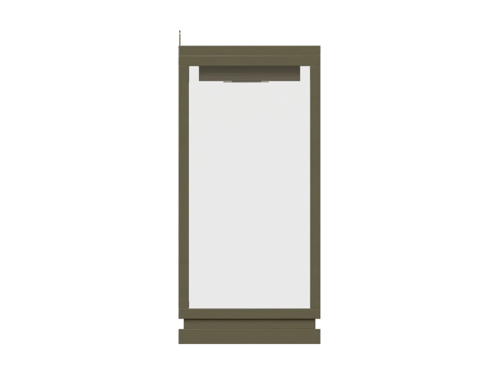 side view of standard wall jewelry cabinet