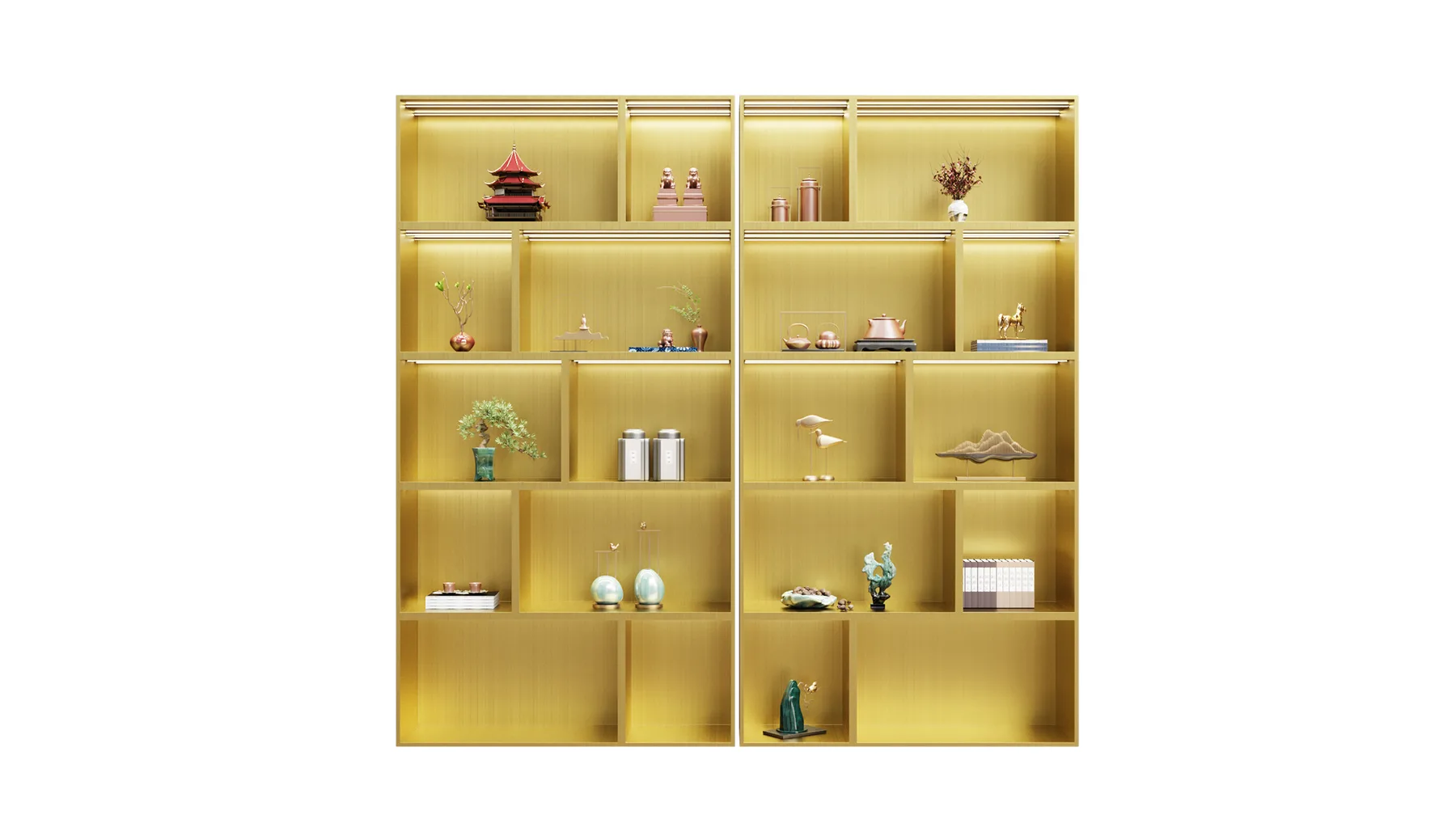 Stainless steel wall display cabinet concept